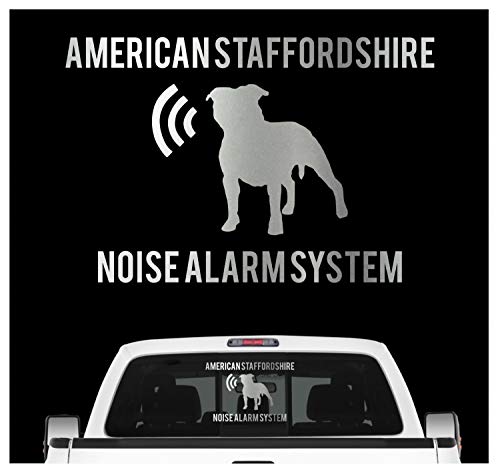 American Staffordshire Noise Alarmsystem Auto Aufkleber Hund Folie Terrier USA Farbe Silber Metallic, Größe 20cm American Staffordshire Noise Alarmsystem Auto Aufkleber Hund Folie Terrier USA Farbe Silber Metallic, Größe 20cm von siviwonder