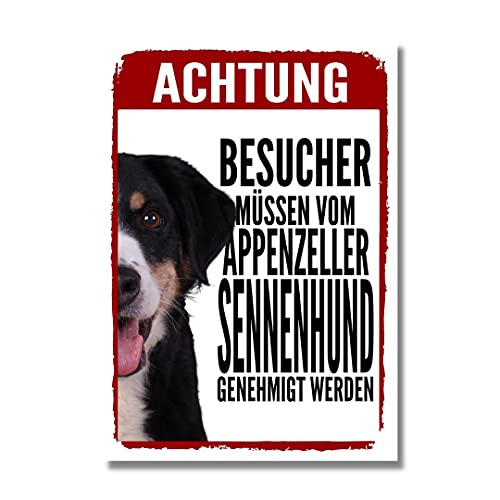 Appenzeller Sennenhund Genehmigung Dog Schild Spruch Türschild Hundeschild Warnschild von siviwonder