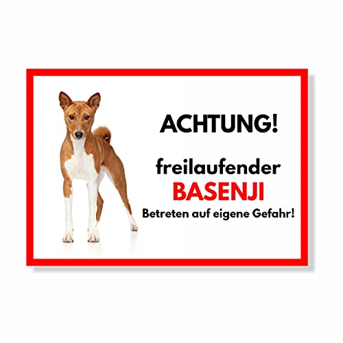 Basenji Freilaufender Hund Dog Schild Spruch Türschild Hundeschild Warnschild von siviwonder