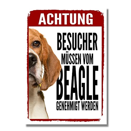 Beagle Genehmigung Dog Schild Spruch Türschild Hundeschild Warnschild von siviwonder