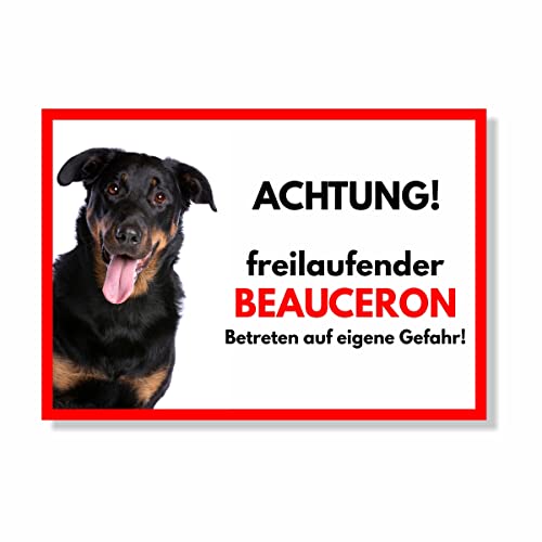 Beauceron Freilaufender Hund Dog Schild Spruch Türschild Hundeschild Warnschild von siviwonder