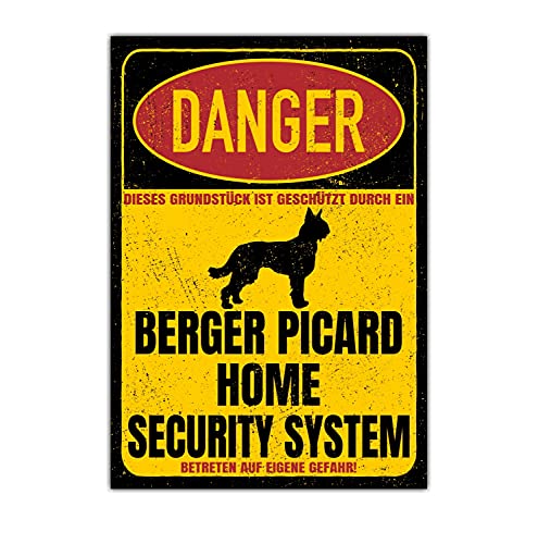 Berger Picard de Picardie Dog Schild Danger Security System Türschild Hundeschild Warnschild von siviwonder