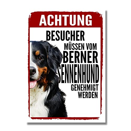 Berner Sennenhund Genehmigung Dog Schild Spruch Türschild Hundeschild Warnschild von siviwonder