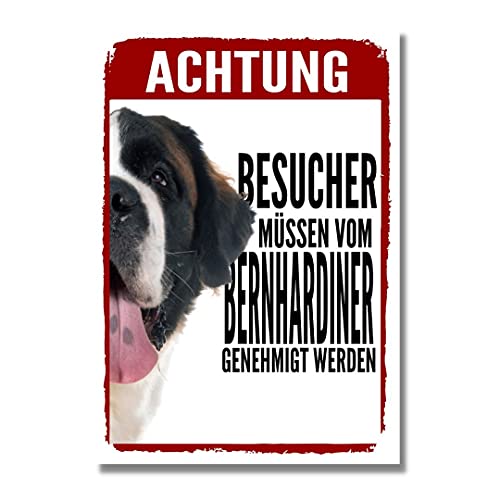 Bernhardiner Genehmigung Dog Schild Spruch Türschild Hundeschild Warnschild von siviwonder