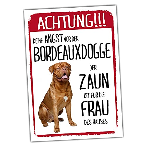 Bordeauxdogge Schild Achtung Zaun Frau Spruch Türschild Hundeschild Warnschild Fun von siviwonder