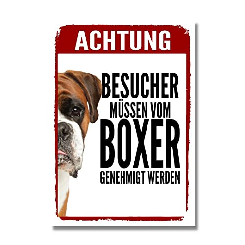 Boxer Genehmigung Dog Schild Spruch Türschild Hundeschild Warnschild von siviwonder