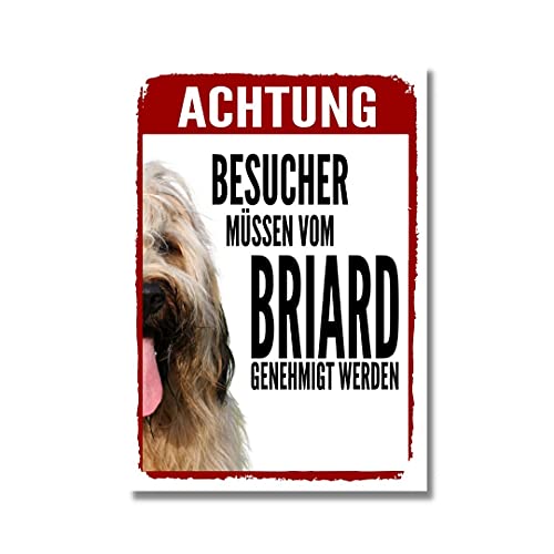 Briard Genehmigung Dog Schild Spruch Türschild Hundeschild Warnschild von siviwonder