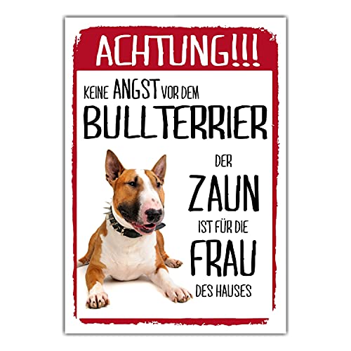 Bullterrier Schild Achtung Zaun Frau Spruch Türschild Hundeschild Warnschild Geschenkidee lustiger Spruch Hundemotiv Aluminium Wetterfestes Hundeschild Bullterrier Schild Achtung Zaun Frau Spruch Türschild Hundeschild Warnschild Geschenkidee lustiger Spruch Hundemotiv Aluminium Wetterfestes Hundeschild von siviwonder