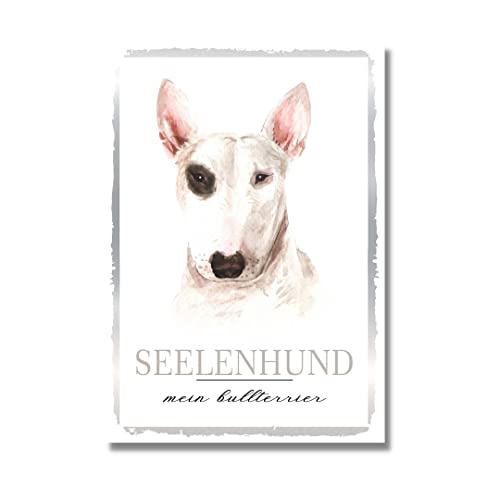 Bullterrier Seelenhund Dog Art Schild Spruch Türschild Hundeschild Warnschild Soulmate von siviwonder