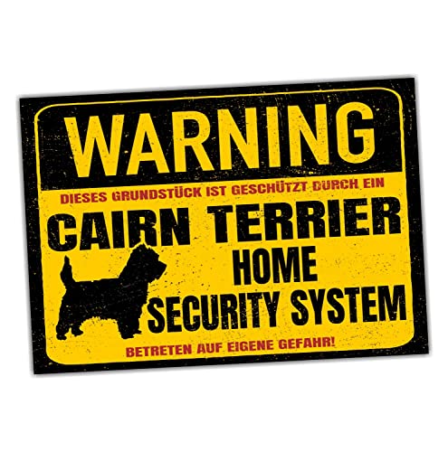 Cairn Terrier Kern Dog Schild Warning Security System Türschild Hundeschild Warnschild Warnung von siviwonder