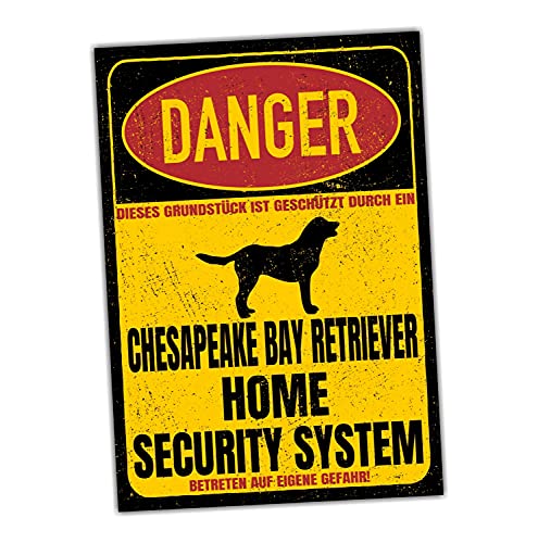 Chesapeake Bay Retriever Dog Schild Danger Security System Türschild Hundeschild Warnschild von siviwonder