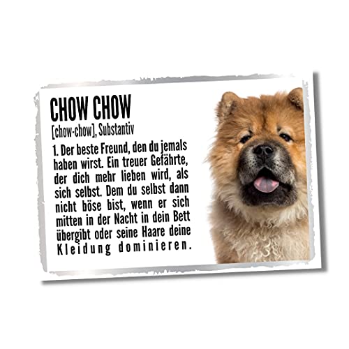 Chow Chow Duden Hund Dog Schild Spruch Türschild Hundeschild Warnschild Fun Geschenkidee lustiger Spruch Hundemotiv Aluminium Wetterfestes Hundeschild von siviwonder