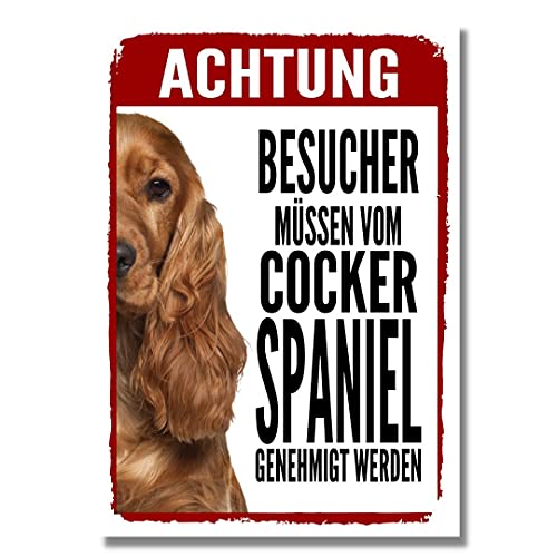 Cocker Spaniel 2 Genehmigung Dog Schild Spruch Türschild Hundeschild Warnschild Geschenkidee Sicherheitsschild Hund Privatgrundstück Hundewarnung Warnung vor dem Hund Cocker Spaniel 2 Genehmigung Dog Schild Spruch Türschild Hundeschild Warnschild Geschenkidee Sicherheitsschild Hund Privatgrundstück Hundewarnung Warnung vor dem Hund von siviwonder