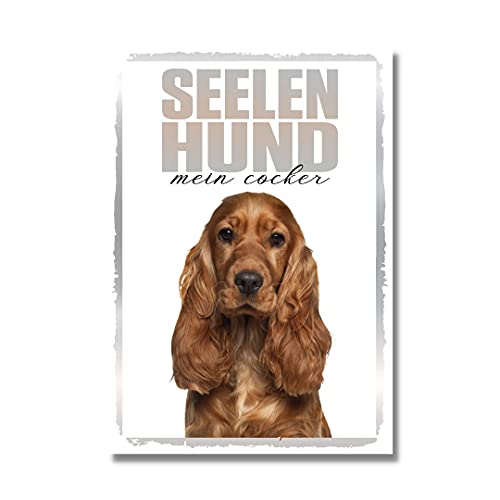 Cocker Spaniel Seelenhund Dog Schild Spruch Türschild Hundeschild Warnschild Soulmate von siviwonder