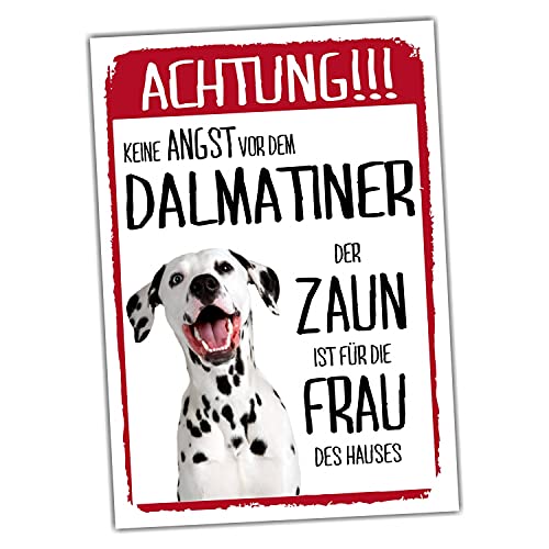 Dalmatiner Dog Schild Achtung Zaun Frau Spruch Türschild Hundeschild Warnschild Fun von siviwonder