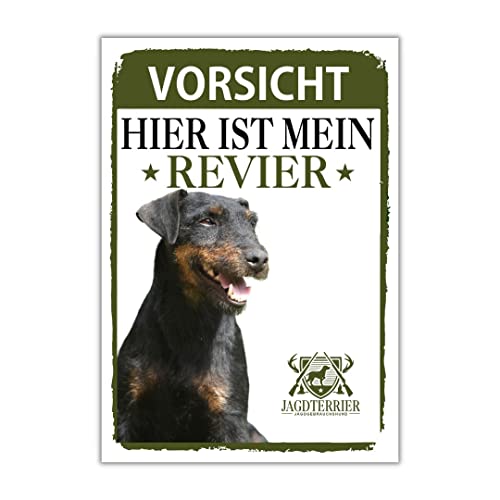 Deutscher Jagdterrier Schild Revier Jagd Türschild Hundeschild Warnschild Hund Jagd Terrier von siviwonder