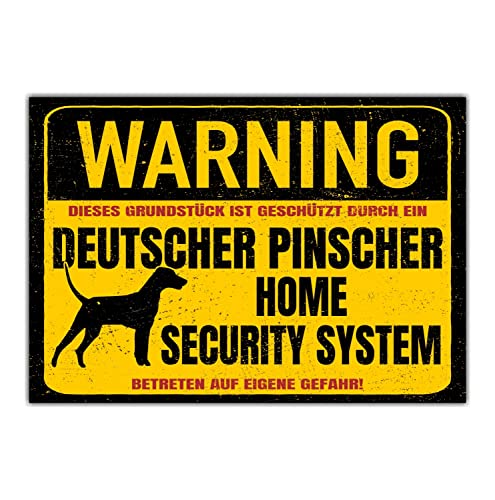 Deutscher Pinscher Dog Schild Warning Security System Türschild Hundeschild Warnschild von siviwonder