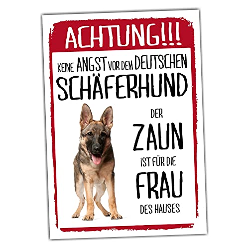 Deutscher Schäferhund Dog Schild Achtung Zaun Frau Spruch Türschild Hundeschild Warnschild Fun von siviwonder