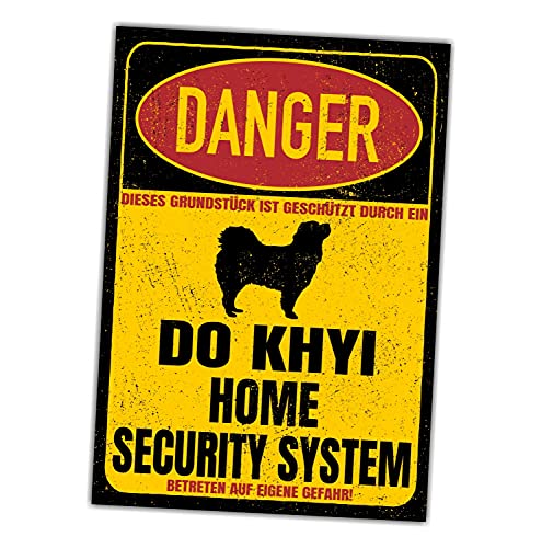 Do Khyi Tibet Dogge Dog Schild Danger Security System Türschild Hundeschild Warnschild Sicherheitsschild Hund Privatgrundstück Hundewarnung Warnung vor dem Hund von siviwonder