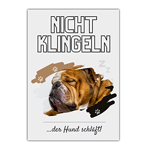 Englische Bulldogge Hund Hunde Schild Dog Hund Vorsicht nicht Klingeln Türschild Hundeschild von siviwonder