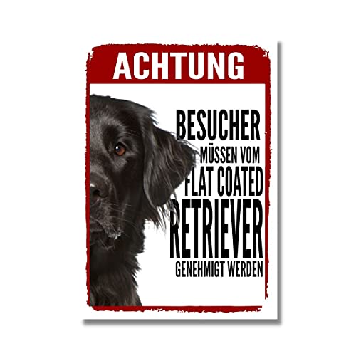 Flat Coated Retriever Genehmigung Dog Schild Spruch Türschild Hundeschild Warnschild von siviwonder