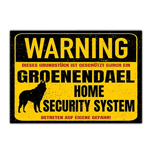 Groenendael Schild Warning Security System Türschild Hundeschild Warnschild Schild Hund von siviwonder