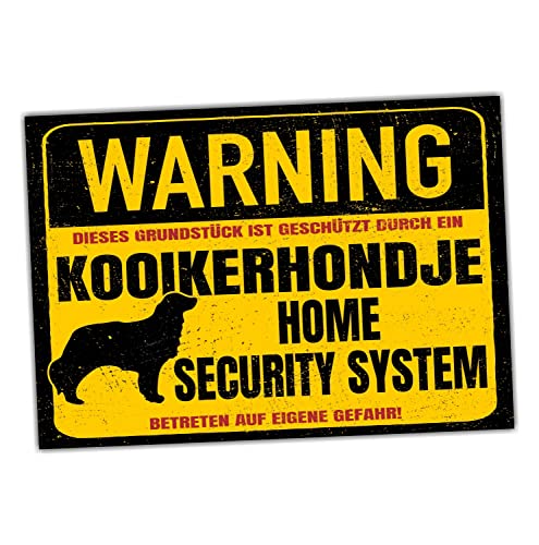 Kooikerhondje Schild Warning Security System Türschild Hundeschild Warnschild Hund Kooiker von siviwonder