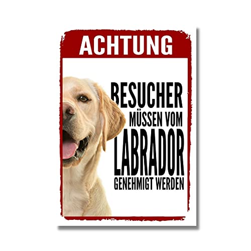 Labrador Genehmigung Dog Schild Spruch Türschild Hundeschild Warnschild Geschenkidee Sicherheitsschild Hund Privatgrundstück Hundewarnung Warnung vor dem Hund Labby von siviwonder