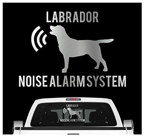 Labrador Noise Alarmsystem Auto Aufkleber Hund Folie Labby Retriever Lab Farbe Silber Metallic, Größe 20cm Labrador Noise Alarmsystem Auto Aufkleber Hund Folie Labby Retriever Lab Farbe Silber Metallic, Größe 20cm von siviwonder