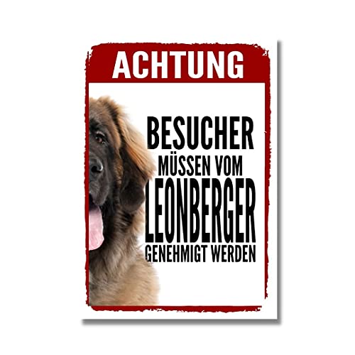 Leonberger Genehmigung Dog Schild Spruch Türschild Hundeschild Warnschild von siviwonder