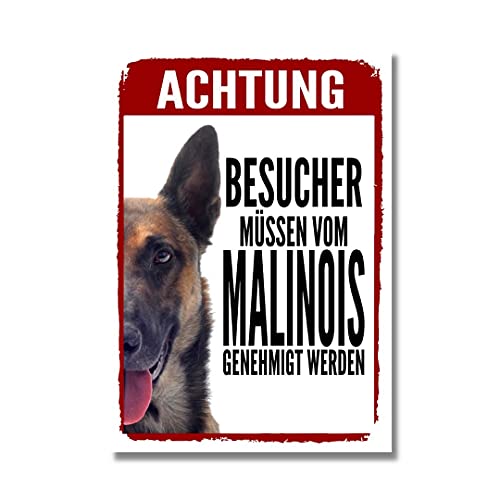 Malinois Mali Genehmigung Dog Schild Spruch Türschild Hundeschild Warnschild von siviwonder