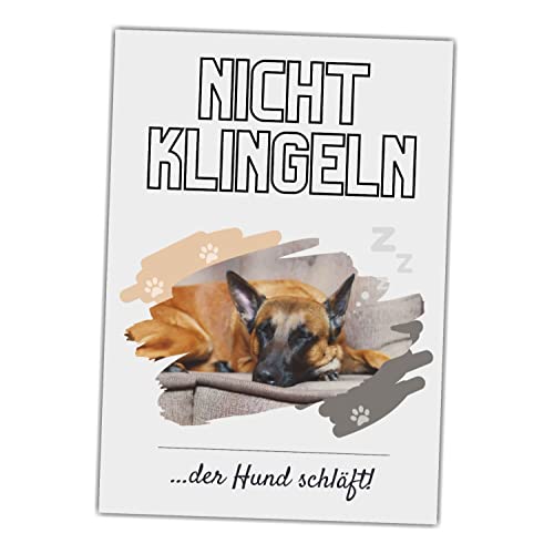 Malinois Mali Schild Dog Hund Vorsicht nicht Klingeln Spruch Türschild Hundeschild Warnschild von siviwonder