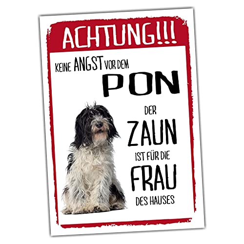 Pon Dog Schild Achtung Zaun Frau Spruch Türschild Hundeschild Warnschild Fun von siviwonder