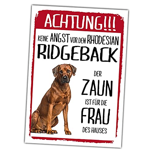 Rhodesian Ridgeback Dog Schild Achtung Zaun Frau Spruch Türschild Hundeschild Warnschild Fun von siviwonder