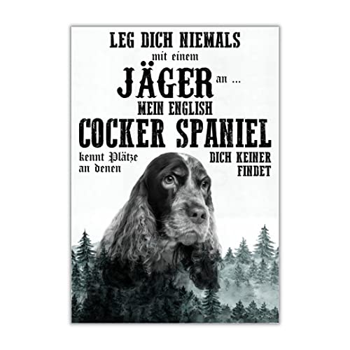 Schild COCKER SPANIEL Dog Hund Jäger Spruch Türschild Hundeschild Jagd Jagdhund von siviwonder