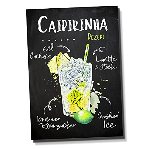 Schild Caipirinha Caipi Cocktail Rezept Bar Party Keller Deko Türschild Hinweisschild Warnschild Fun von siviwonder