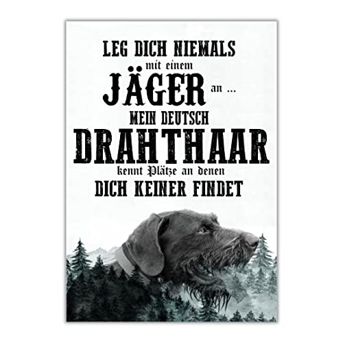 Schild DEUTSCH DRAHTHAAR Dog Hund Spruch Türschild Hundeschild Jagd Jagdhund Wall Art von siviwonder
