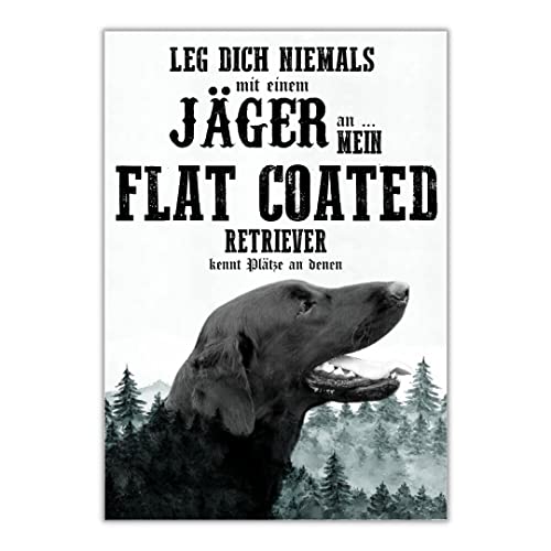 Schild FLAT COATED RETRIEVER Dog Hund Jäger Spruch Türschild Hundeschild Jagd Jagdhund von siviwonder