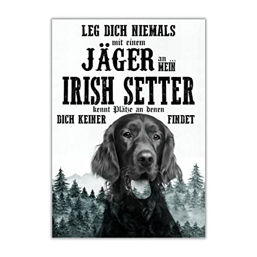 Schild IRISH SETTER Dog Hund Jäger Spruch Türschild Hundeschild Jagd Jagdhund Wall Art von siviwonder