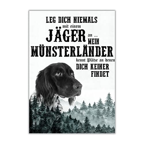 Schild MÜNSTERLÄNDER Dog Hund Jäger Spruch Türschild Hundeschild Jagd Jagdhund Wall Art von siviwonder