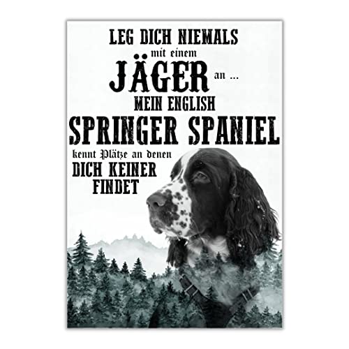 Schild SPRINGER SPANIEL Dog Hund Jäger Spruch Türschild Hundeschild Jagd Jagdhund Wall Art von siviwonder