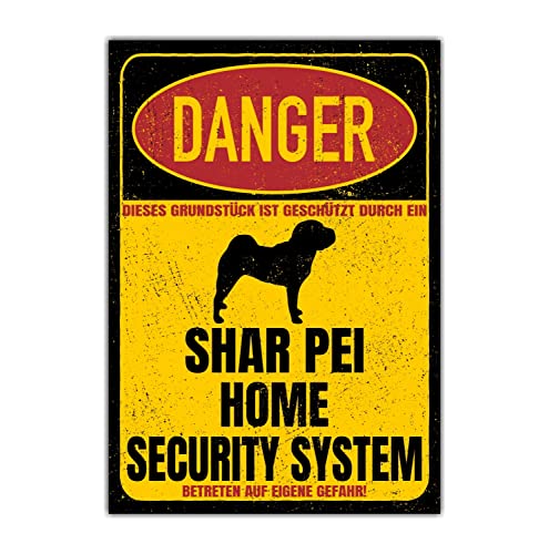 Shar Pei Faltenhund Schild Danger Security System Türschild Hundeschild Warnschild Hund Sicherheitsschild Hund Privatgrundstück Hundewarnung Warnung vor dem Hund Shar Pei Faltenhund Schild Danger Security System Türschild Hundeschild Warnschild Hund Sicherheitsschild Hund Privatgrundstück Hundewarnung Warnung vor dem Hund von siviwonder