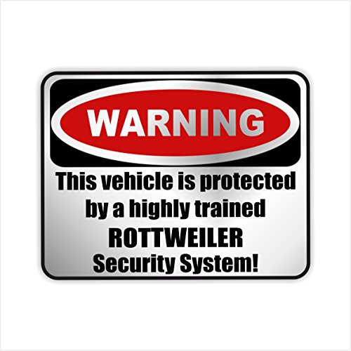 Siviwonder Auto Aufkleber Rottweiler WARNING ALARMANLAGE Hundeaufkleber Autoaufkleber Foliesilber metallic von siviwonder