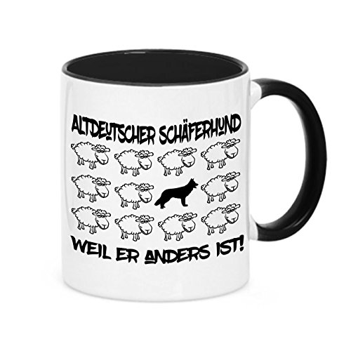 siviwonder Tasse Black Sheep - ALTDEUTSCHER SCHÄFERHUND - Hunde Fun Schaf Kaffebecher von siviwonder