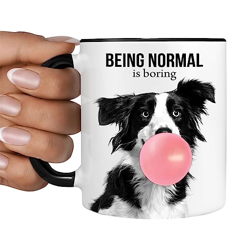 Tasse Border Collie Büro Bubble normal Terrier Kaffee lustig Kaffeebecher Design Spruch Hund von siviwonder