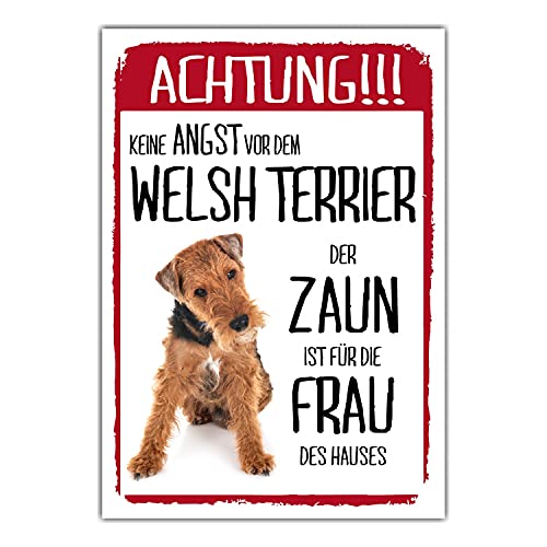 Welsh Terrier Dog Schild Achtung Zaun Frau Spruch Türschild Hundeschild Warnschild Geschenkidee lustiger Spruch Hundemotiv Aluminium Wetterfestes Hundeschild Welsh Terrier Dog Schild Achtung Zaun Frau Spruch Türschild Hundeschild Warnschild Geschenkidee lustiger Spruch Hundemotiv Aluminium Wetterfestes Hundeschild von siviwonder
