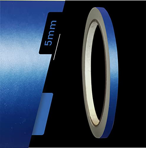 Zierstreifen blau metallic matt in 5 mm Breite und 10 m Länge für Auto Boot Jetski Modellbau Klebeband Aufkleber Folie Dekorstreifen von siviwonder