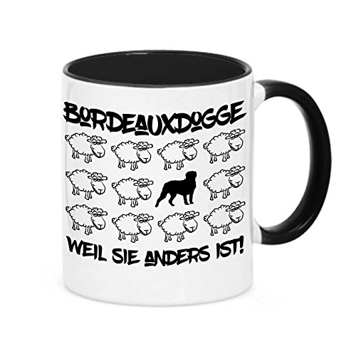 siviwonder Tasse Black Sheep - Bordeauxdogge Dogge Bordeaux - Hunde Fun Schaf Kaffebecher von siviwonder