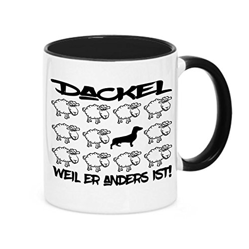 siviwonder Tasse Black Sheep - DACKEL Wiener Dog Teckel - Hunde Fun Schaf Kaffeebecher von siviwonder