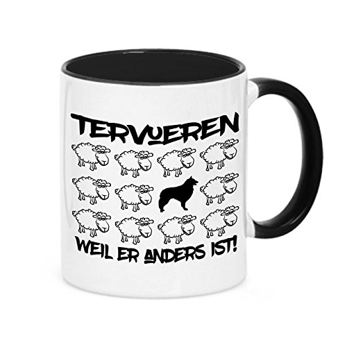 siviwonder Tasse Black Sheep - TERVUEREN belgischer Schäferhund - Hunde Fun Schaf Kaffeebecher von siviwonder